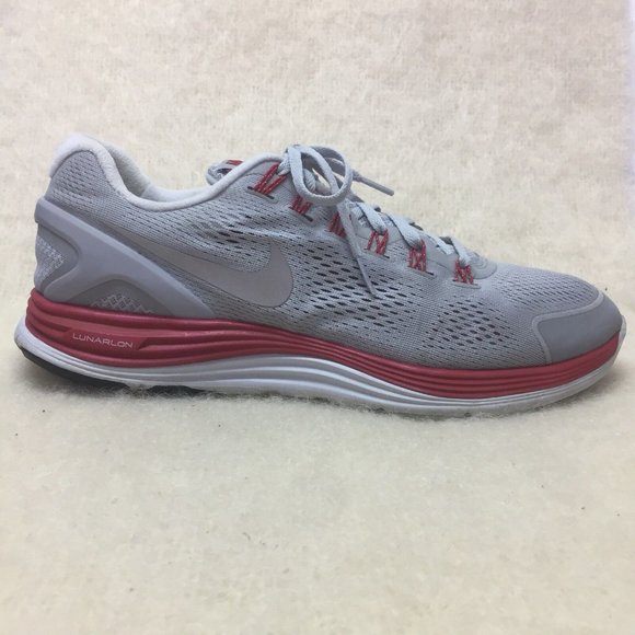 Nike Lunarglide 4 Mens 524977-005 Athletic Running Shoes US 14 US Gray w/ red - Picture 9 of 12